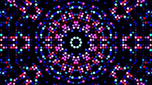 light wave abstract dots set full color kaleidoscope black background