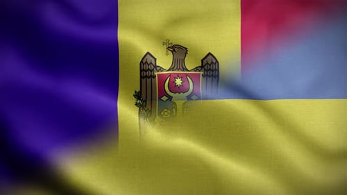Waving Flag of Moldova Seamless Loop Animation