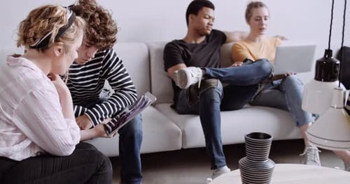 Young Adults Connecting with Tech at Home