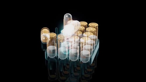 Holographic Digital Capsules and Technology Grid Animation