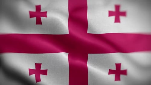 Realistic Georgia Flag Waving Seamless Animation