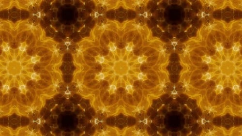 Shining Psychedelic Gold Kaleidoscope Loop 4K