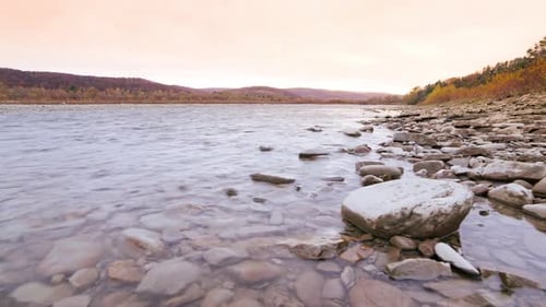 Wild Mountain River Close Up Abundant Clear Stream