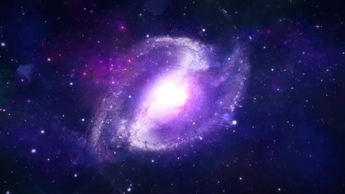 Im Weltraum zur Spiralgalaxie fliegen Sterne schweben im Weltraum