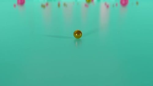 3D Animated Sale Text Reveal with Pink Letters and Gold Balloons