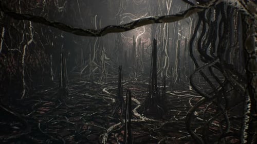Gruselige alte Höhle