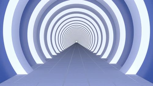 Blue Round Corridor Modern Architect Tunnel