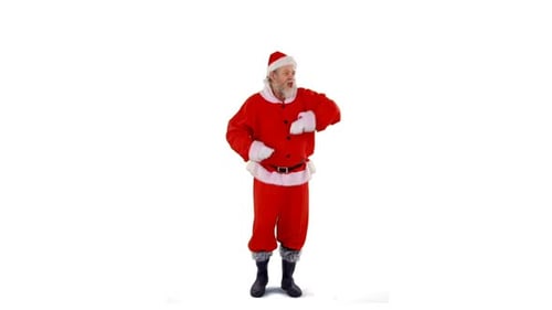 Man in Santa Costume Singing