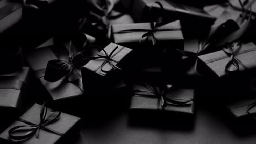 Chic Black Gifts with Elegant Ribbon Details