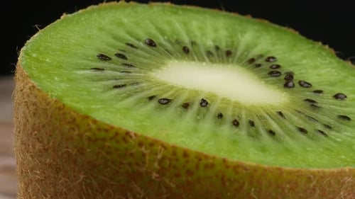 half kiwi fruit close up