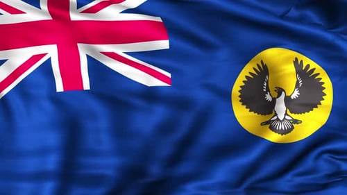 Realistic Waving Flag of South Australia Loop Animation