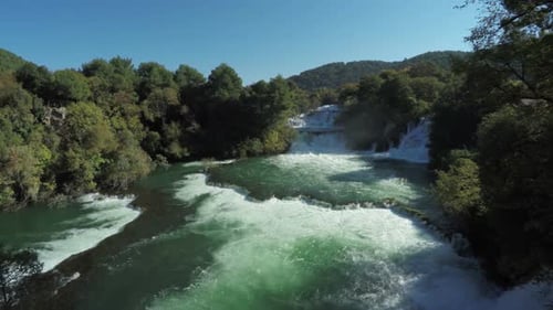 Aerial view of waterfalls