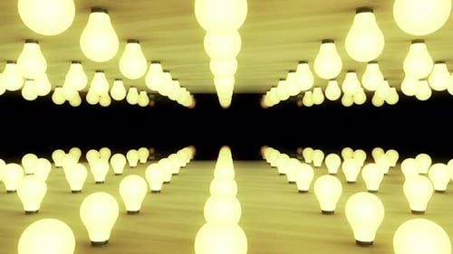 Abstract Light Bulb Tunnel with Pulsating Glow