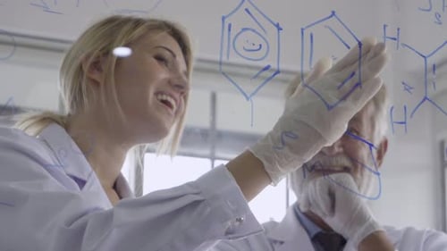 Scientist Work with Science Equipment in Laboratory