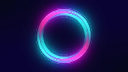 Abstract colorful glowing Circle Round animation