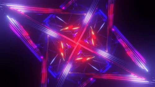 Rotierender blauer lila pulsierender Neon-Disco-Hintergrund VJ Loop