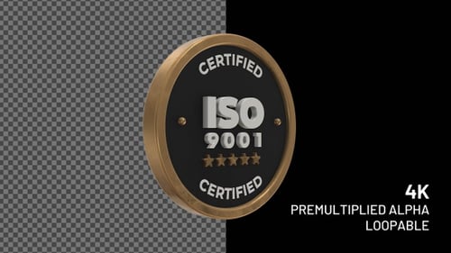3D ISO 9001 Certified Badge Rotation