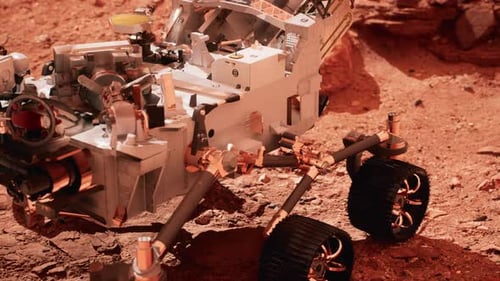 Mars Rover Exploration on Red Planet Surface