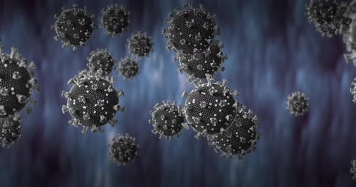 Floating Microscopic Virus Particles 3D Animation