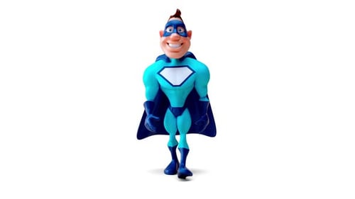 Fun 3D cartoon fun superhero