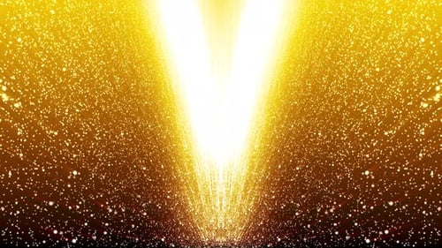 Shimmering Golden Light Rays and Particles Animation