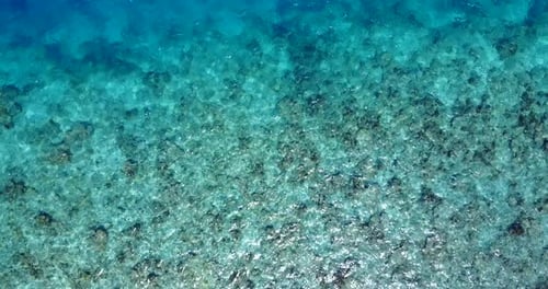 Natural flying abstract view of a summer white paradise sand beach and turquoise sea background in h