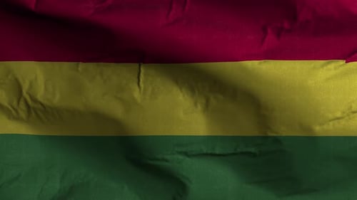 Realistic Waving Flag with Red Yellow Green Stripes