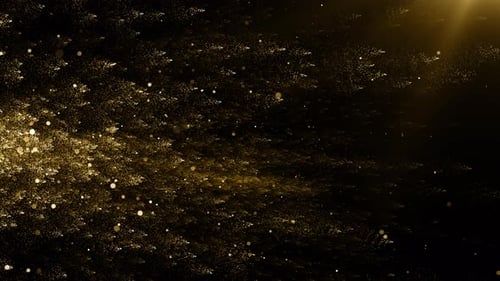 Golden Shimmering Dust Particles Loop Background
