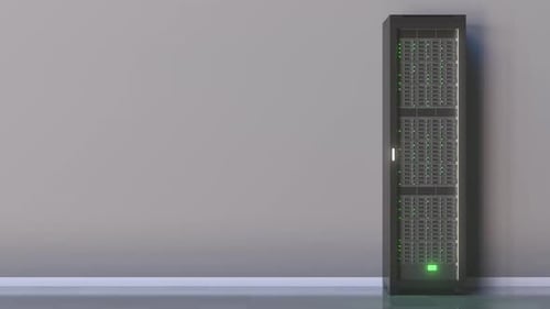 Modern Server Rack Animation in Data Center