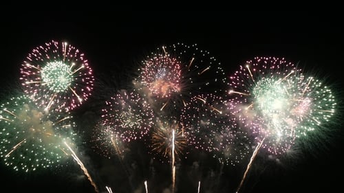 Colorful Fireworks Display at Night Celebration