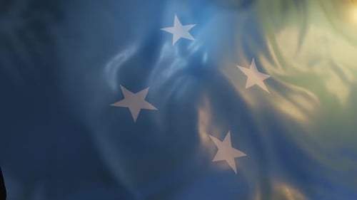 Federated States of Micronesia Flag Waving Seamless Loop