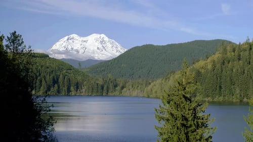 Mt Rainier Lake Wilderness Environment Shot