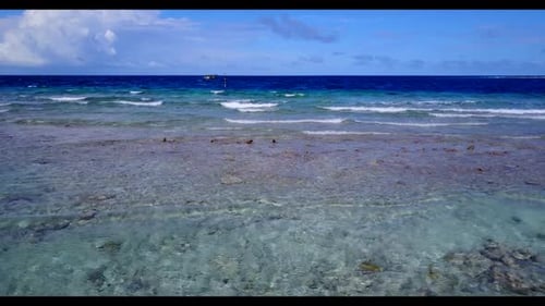 Aerial top down panorama of beautiful coast beach break by aqua blue water with white sand backgroun