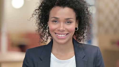 Businesswoman Smiling Positively in Close Up