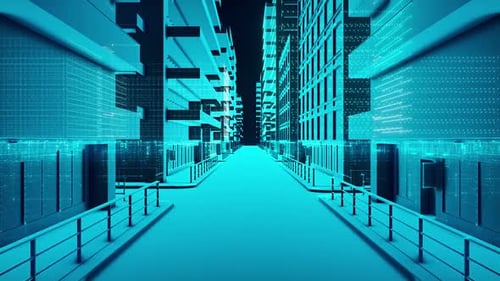 Digital Empty Street Hologram Scanning Hd