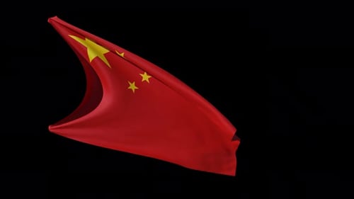 Realistic Waving Chinese Flag Animation for National Representation