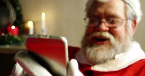 Santa Claus Using Mobile Phone