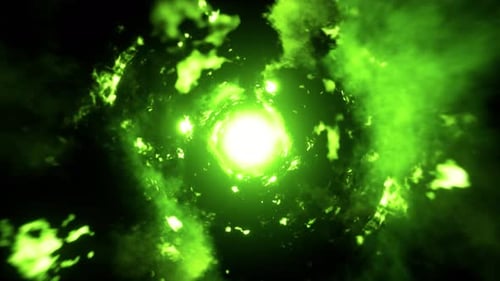 Abstract Green Flame Energy Effect 4K 01