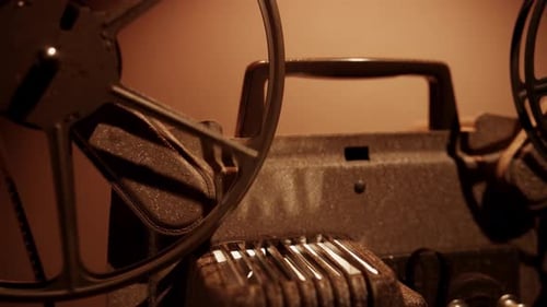 Close Up of a Vintage Film Projector