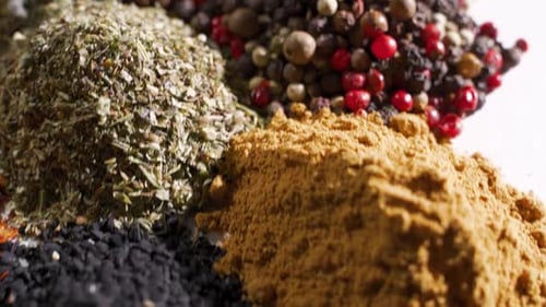 Macro View of Colorful and Aromatic Spices