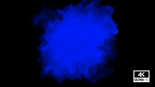 Vibrant Blue Smoke Burst Expanding Reveal Transition
