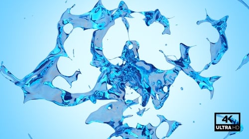 Abstract Blue Fluid Splash Element