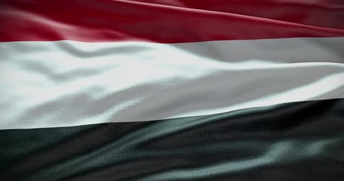 Realistic Waving Flag of Yemen