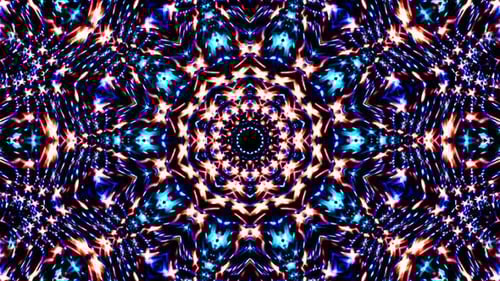 Vibrant Neon Kaleidoscope Pattern Abstract Background