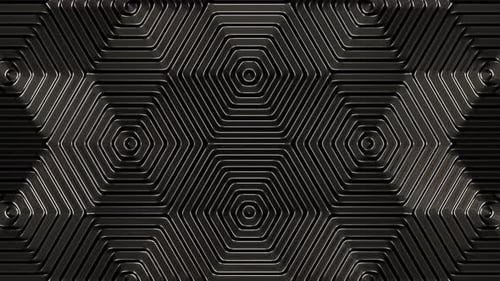 Animated Metallic Hexagon Pattern Loop Background