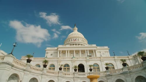 Wide Shot of Capitol Building in Washington, DC