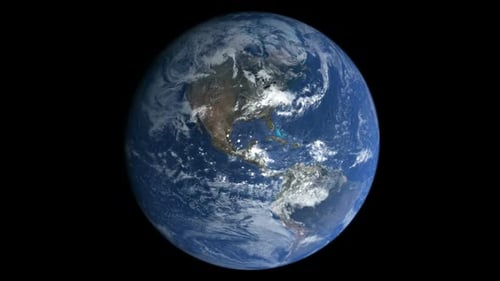 Realistic 3D Planet Earth Rotating Seamless Loop