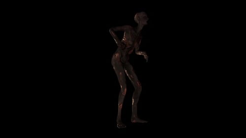 Creepy Undead Zombie Creature 3D Idle Animation