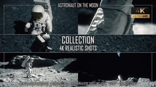 Cinematic Astronaut Moon Exploration Title Animation