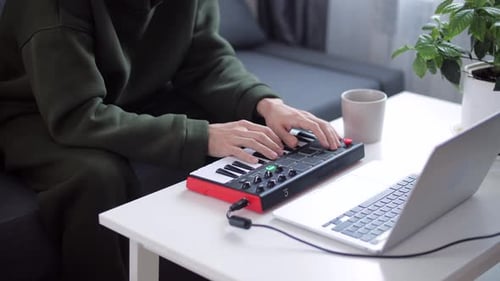 Playing Music on Mini Keyboard at Home